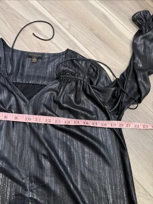 Anthropologie current air Bristol shiny black blouse size medium thumbnail 8
