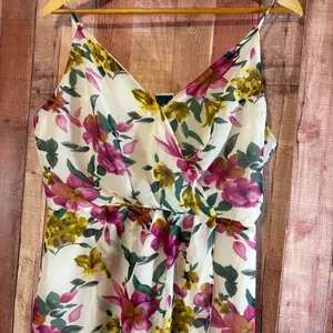 Love Tree White And Purple Floral Dress‎ Size Large thumbnail 3