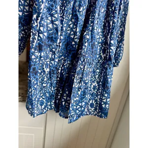 Tuckernuck NWT Womens XS Blue White Floral Cotton Tiered Maxi Dress Pockets thumbnail 13