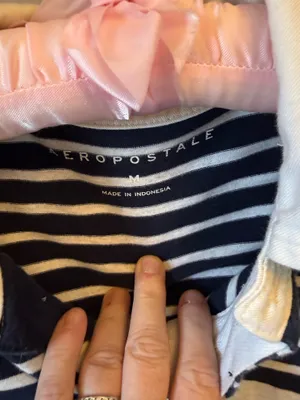 Aeropostale The Aero 1987 Men's Striped Long Sleeve Polo Shirt in Navy WhiteM thumbnail 3