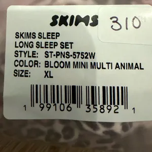 Skims Long Sleep Set Bloom Mini Multi Animal NWT XL thumbnail 6