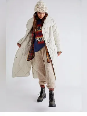 Free People Joanna Maxi Puffer Jacket Almond Milk thumbnail 5