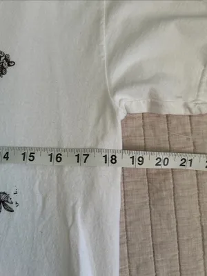 Urban Outfitters White 100% cotton boho goth fairy plants outdoorsy graphic tee shirt M thumbnail 5