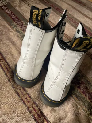 Dr. Martens White Combat Boots with Black Laces  thumbnail 10