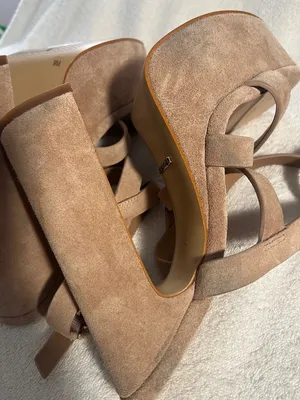 Gianni Bini Beige Suede Strappy Platform Sandal thumbnail 15