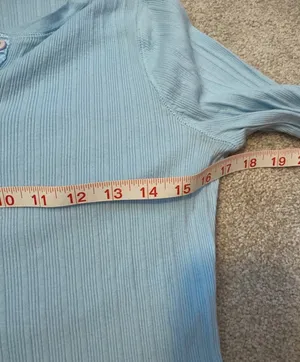 Baby Blue Y2K Ribbed Long Sleeve Henley thumbnail 5