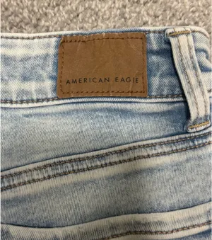 American Eagle Next Level Stretch Denim Jean Shorts High-Rise Light Wash thumbnail 3
