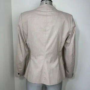 Zara Lapelless Blazer Tan Beige Size 10 (Medium) neutral tones thumbnail 4