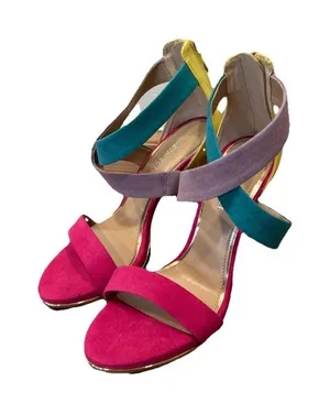 Kenneth Cole New York Brooke Cross Dress Sandals Multi Color Womens Heels Sz 6 thumbnail 1