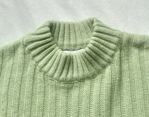 light green ribbed knit mock neck Princess Polly sweater thumbnail 2