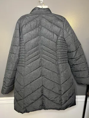 Laundry By Shelli Segal Coat Womens XL Gray Puffer Quilted Zip Hooded Jacket thumbnail 5
