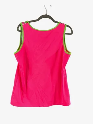 Women's Tie-Dye Scoop Neck Tank Top in Pink and Green thumbnail 3