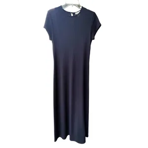Ann Taylor black Short Sleeve Maxi Dress Keyhole Back Rayon‎ Blend Size 6 thumbnail 2