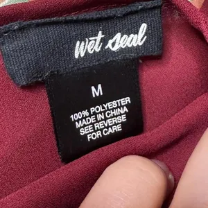 Wet Seal Maroon Choker Neck Sleeveless Blouse Medium Y2K Office Siren thumbnail 7
