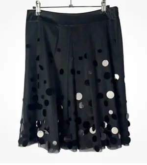 Ann Taylor Petite Black Sequin Tulle A-Line Skirt 2 thumbnail 1