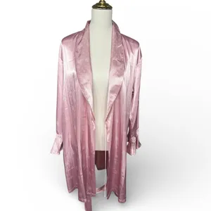 Vintage Jones New York Womens Robe Pink Pattern Shawl Collar Tie Waist‎ M thumbnail 3