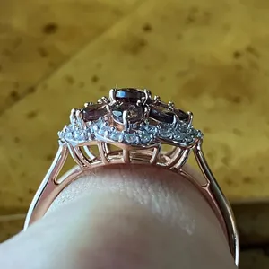 Color Changing Garnet Moissanite Sterling Silver Ring Size 9 Brown thumbnail 3