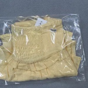 NWT Edikted Top S Womens Yellow Ruffle Layered Strapless Smocked Cami Tank Cute thumbnail 10
