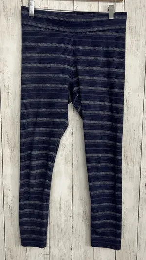 Aerie Blue Striped High Rise Full Length Skinny Cotton Blend Leggings Medium thumbnail 1
