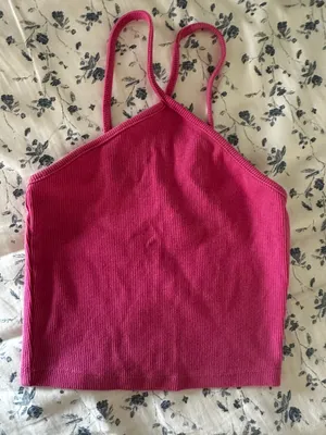 ZARA Like new hot pink halter top thumbnail 1