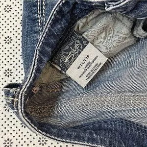 Silver Jeans Aiko Thick Stitch Dark Blue Bootcut Western Jeans Low Rise Y2K thumbnail 8