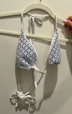 SheIn Blue and white pattern bikini thumbnail 1
