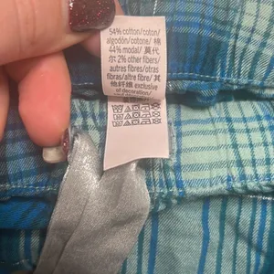 ✨VICTORIA'S SECRET Flannel Short Pajama Sz Small Shorts Sea Salt Green Plaid✨ thumbnail 6