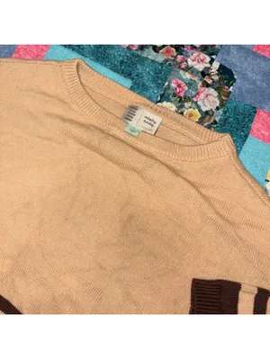 Anthropologie Saturday Sunday Striped Knit Oversized Crop Crew Sweater, Size M thumbnail 2