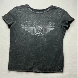 Hollister Los Angeles California Rally Week Graphic T-Shirt Gray Acid Wash M thumbnail 1