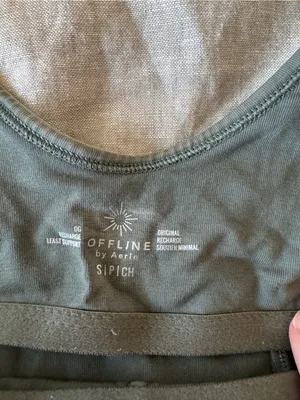 Offline By Aerie OG Corset Green Sports Bra thumbnail 4