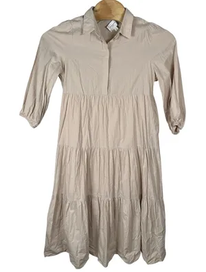 Pomander Place Tuckernuck Sandstone Mabel Maxi Dress‎ Large Pockets Cotton Lined thumbnail 1