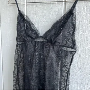 Victoria’s Secret Dream Angels Black Lace‎ Up Back Slip M thumbnail 2