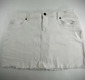 Carve‎ Designs coastal beach boho White Raw-Hem Y2K Denim Mini Skirt thumbnail 1