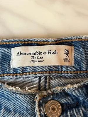Abercrombie & Fitch The Dad High Rise Distressed Jeans Women’s 26 2S Light Wash thumbnail 3