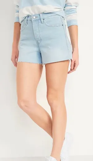 Old Navy Light Blue Denim Women’s High-Rise Shorts Size 6 NWT thumbnail 1