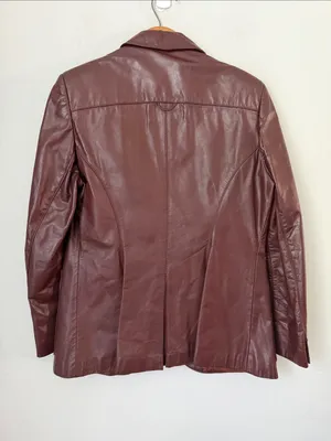 Vintage women’s Etienne Aigner Red Burgundy Leather Jacket, size 16 ©️ thumbnail 5