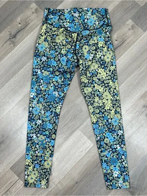 Free People Movement Lose Control Floral‎ Wrap Waist Leggings Blue Small Boho thumbnail 7