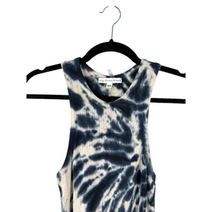 YFB Young Fabulous & Broke Robbie Ribbed Blue Tie Dye Fitted Midi Dress XS thumbnail 3
