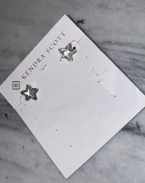 Kendra Scott Jae Silver Star Stud Earrings Ivory Shell new thumbnail 1