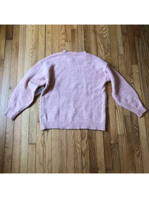 Pink Clover NWT Pink Heathered Crewneck Pullover Sweater Size L thumbnail 8