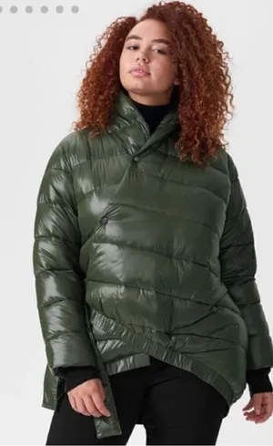 Universal Standard Kanda Puffer Jacket Winter Coat green women's size medium thumbnail 1