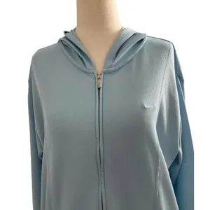 Nike Dri-Fit Women Size XL 16-18 Blue Hoodie Jacket 16-253 thumbnail 2