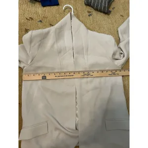 Quince Open Front Blazer Beige Size Small Minimalist Career Chic Sleek Business thumbnail 7