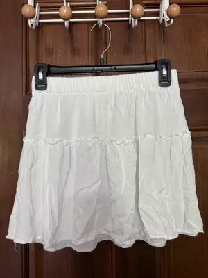 Flowy White Mini Skirt thumbnail 2