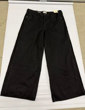 Universal Thread Super Wide Leg Black Jeans Womens 16 Reg 100% Cotton High Rise thumbnail 1
