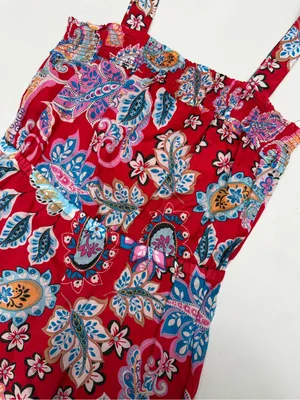 Talbots Red Paisley Summer Midi Sundress size 4 thumbnail 7