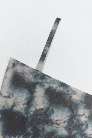 Zara dress midi fitted tie dye effect casual summer vacation thumbnail 9
