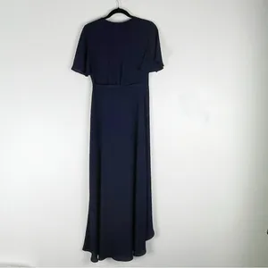 SHOW ME YOUR MUMU Marianne Navy Wrap Flutter Sleeves V-Neck Dress Small Wedding thumbnail 2