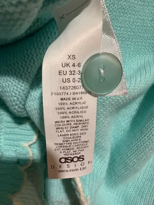 Scallop Edge Cropped Cardigan Sweater - Light Aqua thumbnail 11