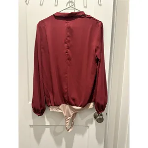 Women's Designer Amanda Uprichard Medium Hera Thong Bodysuit Malbec Top Blouse thumbnail 5